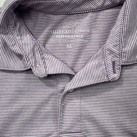 Vineyard Vines Women's XS Purple Stripe Performance Polo Shirt - Picture 6 of 11